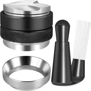 레오장크 51mm 에스프레소 액세서리 키트 커피 유통업체 및 탬퍼 레벨러 WDT 도구 투약 깔때기 세트 델롱기