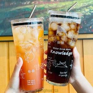 빨대 텀블러 투명 대용량 1L 내열 강화 유리