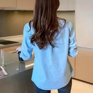 여자 버튼 데님셔츠 청남방 블라우스 봄여름가을 얇은 진연청 착용감좋은 캐주얼