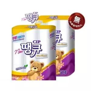 1+1 NEW 땡큐 3겹 14m 30롤 총 2팩 Facial Tissue 화장지 휴지 두루마리 Beauty Health Sanitary Paper