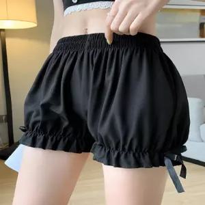 핫팬츠 안전 호박 언더 팬츠 실크 여성 블루머 러플 성인용 반바지
