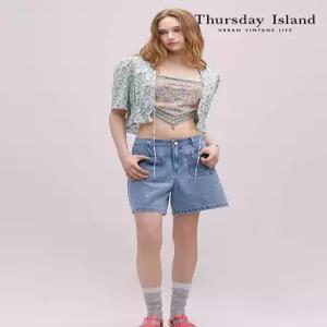 [써스데이아일랜드][Thursday Island] 아이스크림 플라워 자수 숏팬츠(T244MJE241W)