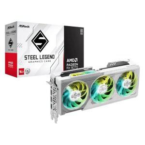 ASRock AMD 라데온 RX 9070 스틸 레전드 16GB OC GPU 2700MHz 20Gbps GDDR6 256비트(3세대 RT 2세대 AI 가속기) PCIe5.0 2x8핀 트리플 팬 그래픽 카드 700W 에어 디플렉션 HDMI 디스플레이포트