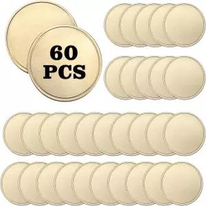레이저 각인을 위한 OwnMy 60PCS 블랭크 챌린지 코인 아크릴 보호 상자가 있는 1.6인치 황동 메탈 스탬핑