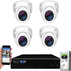 GW Security 8 채널 4K NVR 8MP 스마트 AI 얼굴 인식 감시 카메라 시스템 4 슈퍼 HD IP PoE 마이크 돔 사람