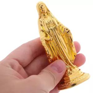 미니 가톨릭 성모 마리아상 금도금 작은 성모상 크리스마스 책상용 종교 장식 성녀 피규어