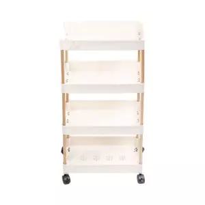 슬림 ZII594O8 4단 이동식 좁은틈선반 (폭22cm 우드봉) DK59