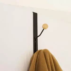 행거 ESH523E9 원목 도어 후크 블랙 문옷걸이 볼타입