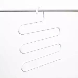 공간활용 ZFN954P7 5단 논슬립 화이트 S자 바지걸이