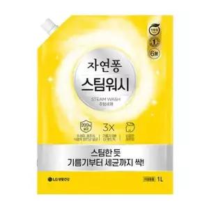 [콩심팥심]자연퐁 스팀워시 주방세제 레몬 리필 1L