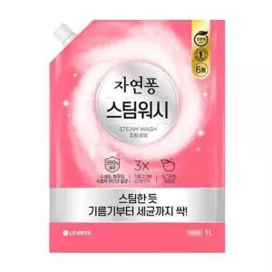 [콩심팥심]자연퐁 스팀워시 주방세제 애플 리필 1L