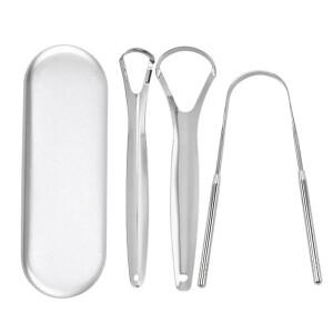 및  프리미엄 1pcs3pcs 금속 혀 스크래퍼 긁개 클리너 제거 휴대용 스테인레스 스틸 브러쉬