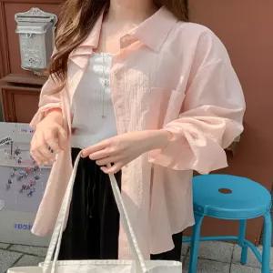 엘츄 루즈핏 스프링 썸머 스트라이프 셔츠 87317 빅사이즈 여성의류