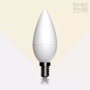장수램프 불투명 LED 촛대구 5W 전구색 E14 캔들다마