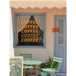 커피 카페 COFFEE 벽 시트지 창문 그래픽 인테리어 데코 포인트스티커 유리창 매장