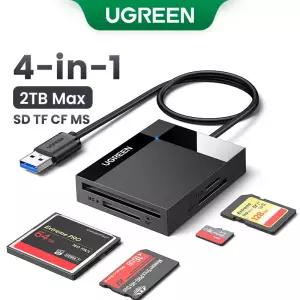 UGREEN 카드 리더기 4-in-1 USB3.0 OTG-SD CF 마이크로 TF MS 어댑터 노트북 PC용 Windows macOS 메모리