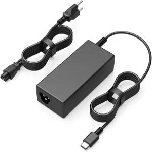65W USB C 노트북 충전기 레노버 씽크패드 요가 크롬북 T14 T15 E14 E15 X1 카본용 9FT 타입 전원 어댑터