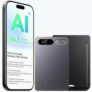 CRLAKOEI AI 음성 녹음기 전사 및 요약 152개 언어 지원 APP 제어 통화 회의 강연 인터뷰 그레이용 32GB