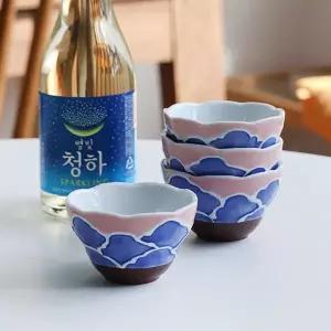 이츠 핑크 나미 술잔  사케잔 70ml 4p 세트