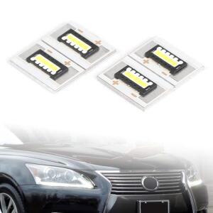 렉서스 LS460 2013 액세서리용 4개 화이트 LED DRL 엔젤 아이즈 보드 칩 헤드라이트 주간 주행등 모듈