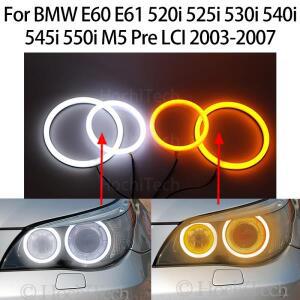 스위치백 코튼 라이트 LED 엔젤 아이 듀얼 화이트 앰버 BMW E60 E61 520i M5 Pre LCI 2003-2007