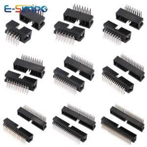 10개 DC3 2.54mm DIP RA 직각 SMT 이중 행 6P 10P 20P 34P 40P ISP 수컷 핀 IDC JTAG 소켓 박스 헤더