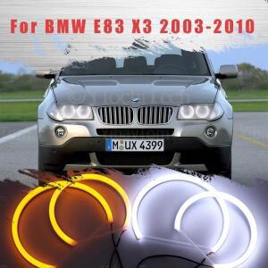 BMW E83 X3 2003-2010용 LED SMD 코튼 라이트 스위치백 엔젤 아이 링 DRL 키트