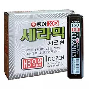 고품질 TBZ 동아 XQ세라믹 샤프심 0.9mm HB 다스 12개입 학용품 사무용샤프심 샤프심 학생샤프심 WFM0FXM