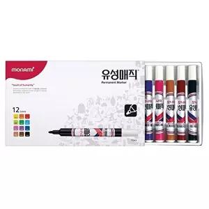 고품질 TBZ 모나미 유성매직 12색세트 2.0mm 박스 30개입 매직세트 유성매직펜 매직 매직펜 WFM0GN0