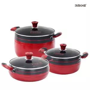 [키친아트] 신비 경질 냄비세트 3종D(양수20+전골24+곰솥28)[35922258]