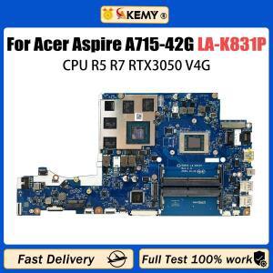 AKEMY LA-K831P ACer Aspire 7 A715-42G 노트북 마더보드(R5-5500U R7-5700U CPU RTX3050 V4G 포함)