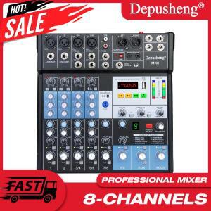 USB MP3 전자 단자력이포함 8 채널 음악 믹싱 콘솔 무대 DJ 용 48V 팬텀 파워 오디오 믹서