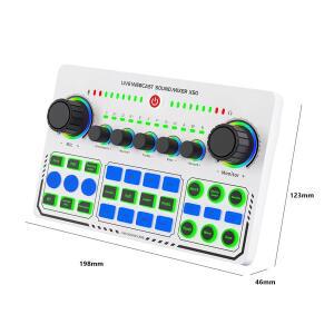 X50 라이브 사운드 카드 멀티 음향 효과 DJ 믹서 전문 오디오 원터치 무음 보드 스트리밍용