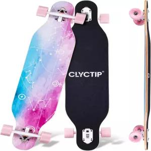 CLYCTIP 41인치 롱보드 스케이트보드 9겹 메이플 ABEC-11 베어링 크루징 카빙 다운힐 및 프리스타일을 위한