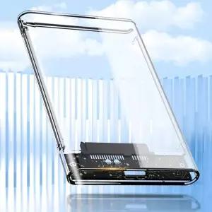 2.5 인치 HDD SSD 케이스 SATA to USB 3.1 유형 C 4TB 투명 외장형 하드 드라이브 하우징 호환 UASP III