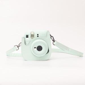 Instax Mini 12 용 어깨 끈이포함 솔리드 컬러 레트로 카메라 가방 PU 보호 케이스 액세서리 XJB04