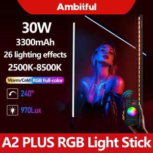 AMBITFUL A2 PLUS 2500K-8500K RGB 튜브 라이트 풀 컬러 LED 비디오 스틱 CRI 95 TLCI 97 내장 리튬 배터리