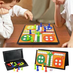 휴대용 Ludo 체스 주사위 놀이 게임 세트 접이식 보드 여행 가족 Kidsv 파티 장난감