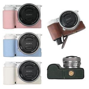 소니 A6700 ZVE10 A7CII A7C2 배터리 오프닝 커버용 PU 가죽 카메라 하프 바디 케이스