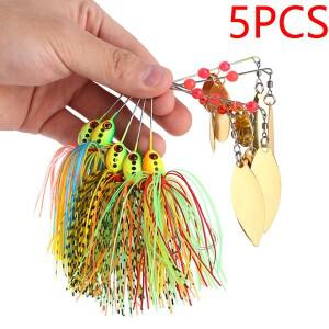 5피스 싱킹 스피너 스푼 인공 미끼 회전워터고기 하드 낚시 세트 메탈 스팽글 스피너베이트 Wobblers For P