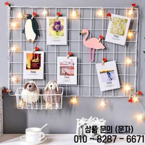 홈벽 장식 DIY 아트 철 그리드 사진 프레임 엽서 스토리지 디스플레이 랙 홀더 선반 주최자