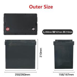 12V 나사 식 배터리 상자 이동식 케이스 70Ah 플라스틱 하우징 DIY LiFePO4 리튬 18650 팩 캠핑 태양열 UP