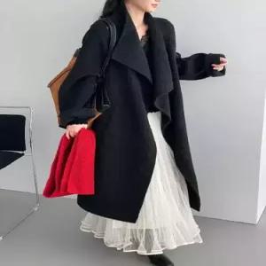 여자 울 빅카라 모피 전포 새해 차이나 코튼 코트 빨간 CH1