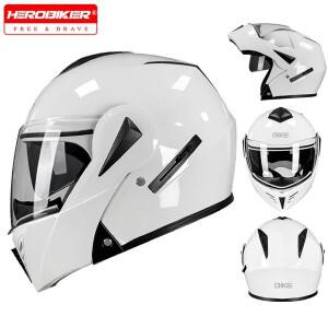 흰색 새 모듈 형 헬멧 승마 도트 풀 페이스 플립 업 커패시턴스 바이크 오토바이 Casque Casco De Moto For
