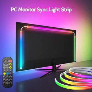스마트 앰비언트 PC 모니터 조명 디스플레이 싱크 LED 스트립 라이트 RGB 드림 컬러 DIY 파티 게임  분위기