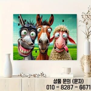재미있는 당나귀 캐릭터가 1000피스 퍼즐 게임   성인과 가족을 위한 도전 크리스마스/할로윈 파티 활동 교