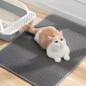 친절한탄씨 ZF 고양이 벌집 모래매트 60x90cm 그레이 화장실매트 고양이용품 고양이배변 고양이화장실