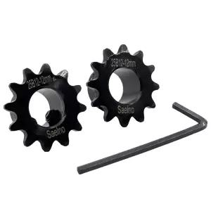 Saelno 2PCS 25 롤러 체인 스프로킷 타입 B 12mm 보어 12 톱니 경화된 방부 1045 스틸 드라이브
