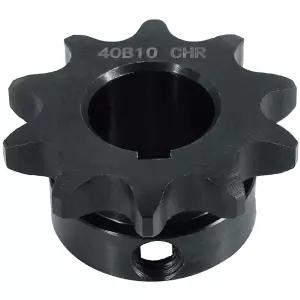 CHR 40 롤러 체인 스프로킷 10개의 톱니 1/2인치 피치 3/4인치 보어 4.78mm 키웨이 카본 스틸 B형 허브 OD