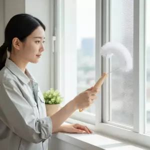 창틀 틈새 먼지 제거 특수 청소솔 방충망 세척 브러시 커브드형